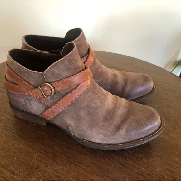 Born Kelle ankle boot in distressed taupe leather (7.5) - Picture 3 of 8